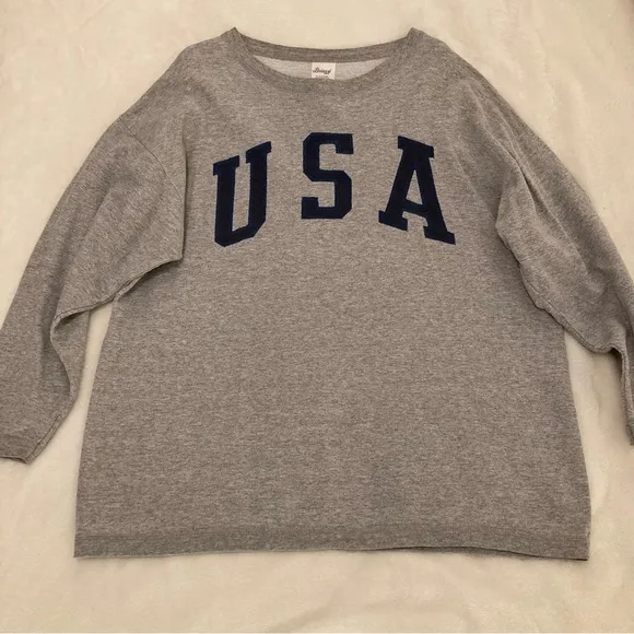 Vintage USA Embroidered Gray Y2K Preppy Fishermen Sweatshirt Oversized Sweater