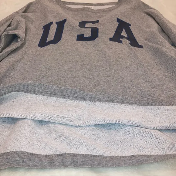 Vintage USA Embroidered Gray Y2K Preppy Fishermen Sweatshirt Oversized Sweater