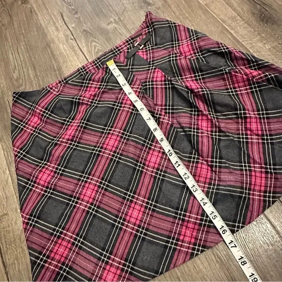 Vintage Y2K Pink &amp; Black Plaid Pleated Goth Mini Skirt Clueless Mean Girls Sz 8