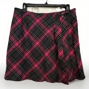 Vintage Y2K Pink &amp; Black Plaid Pleated Goth Mini Skirt Clueless Mean Girls Sz 8