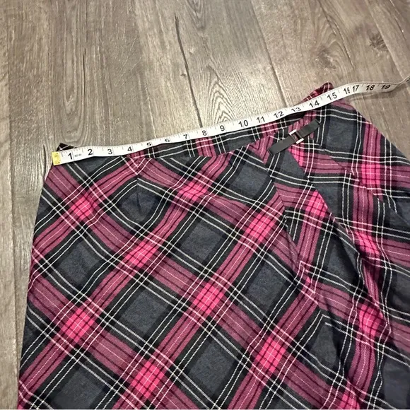 Vintage Y2K Pink &amp; Black Plaid Pleated Goth Mini Skirt Clueless Mean Girls Sz 8