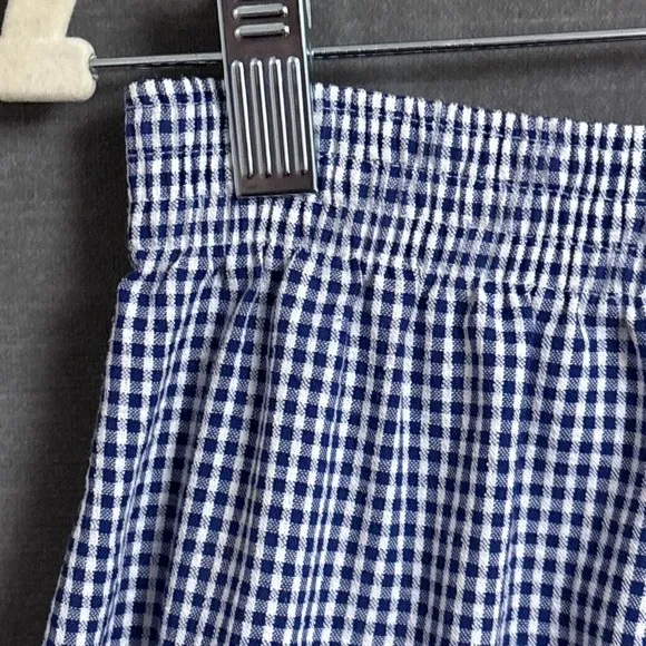Vtg Jantzen Skirt 12 Blue White Gingham Plaid Embroidered Cottage Preppy Western