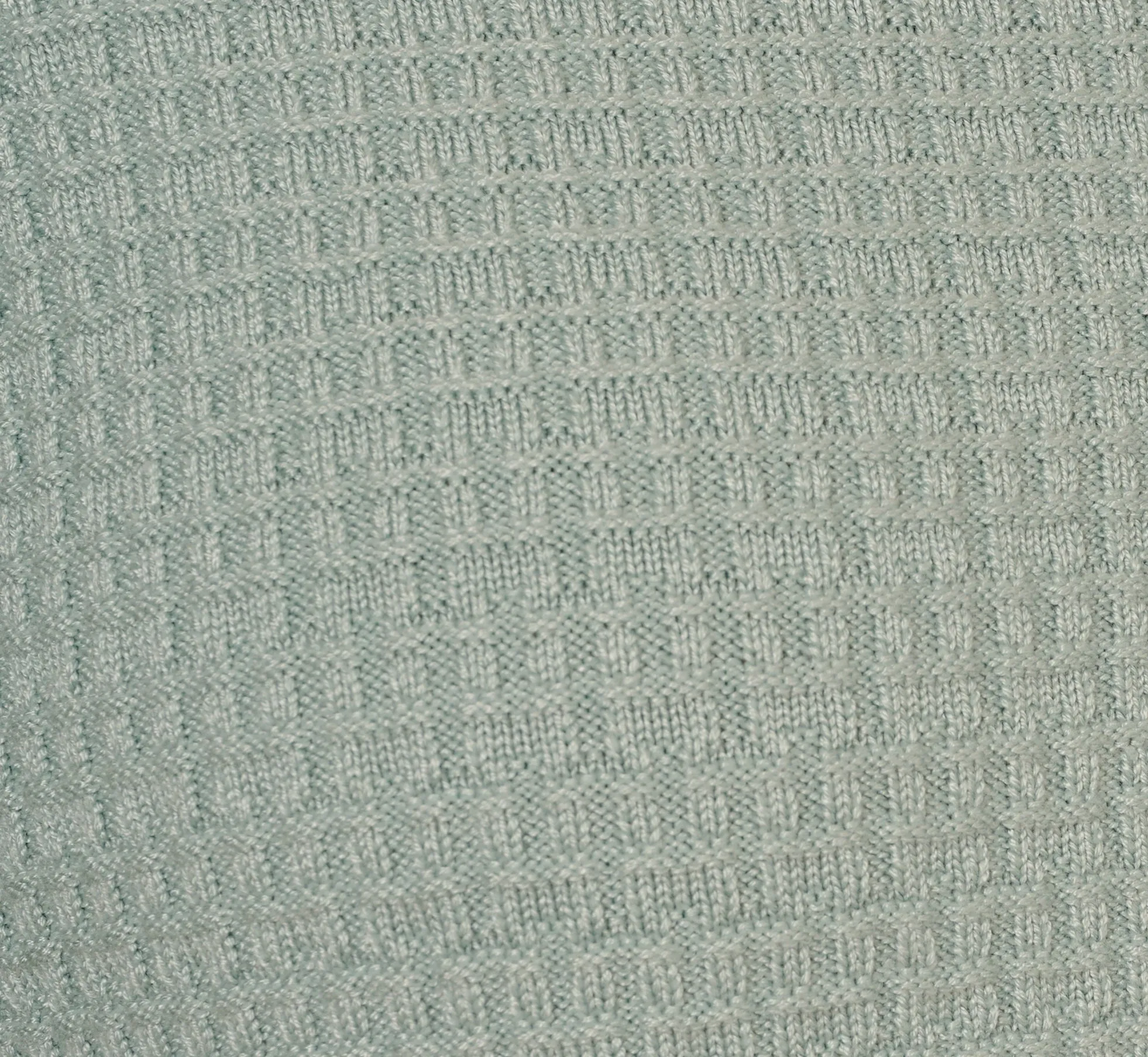 Waffle Knit Cardigan Sweater With Frayed Edges In Dusty Seamist