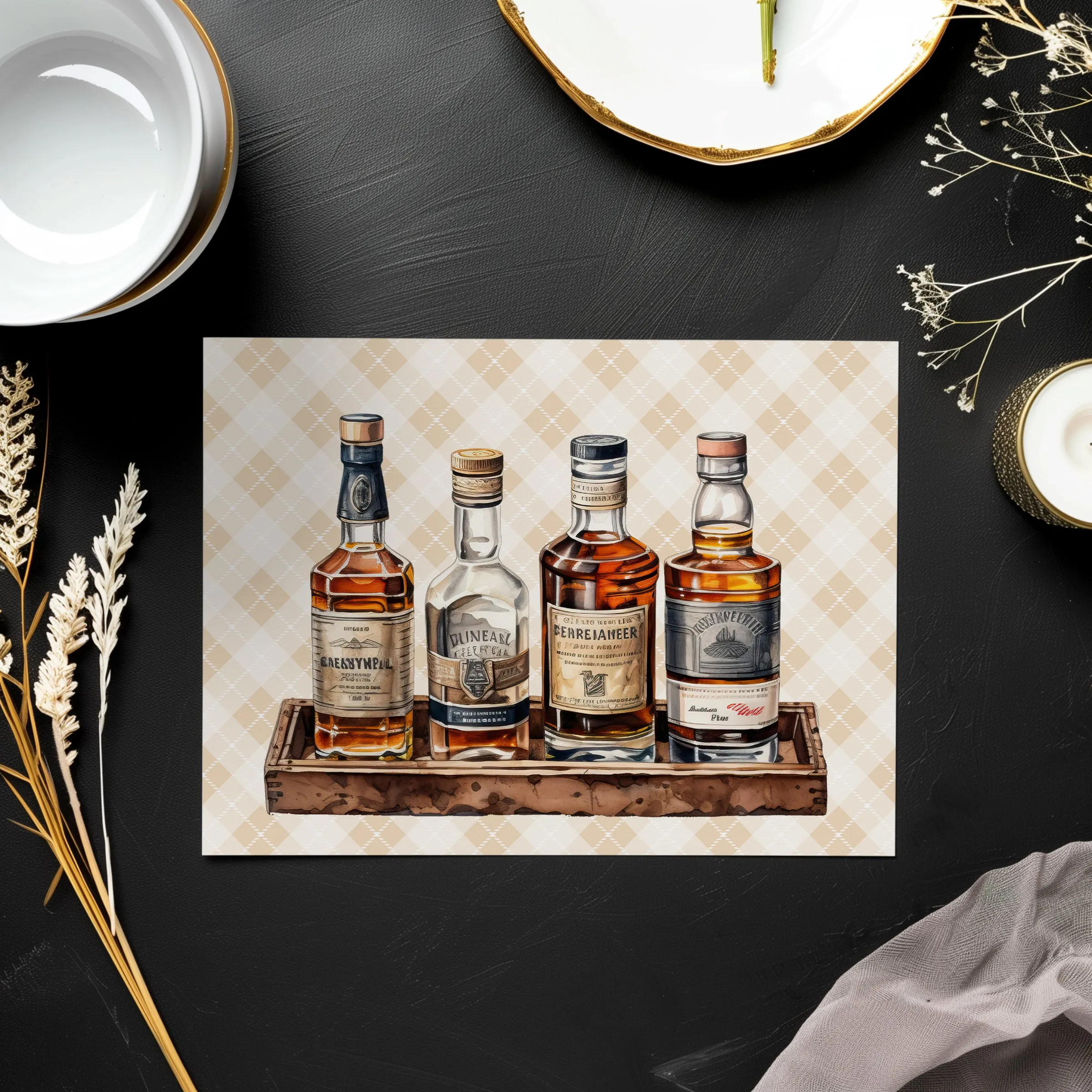 Whiskey Lover greeting card, everyday blank note card | Horse   Whiskey Collection