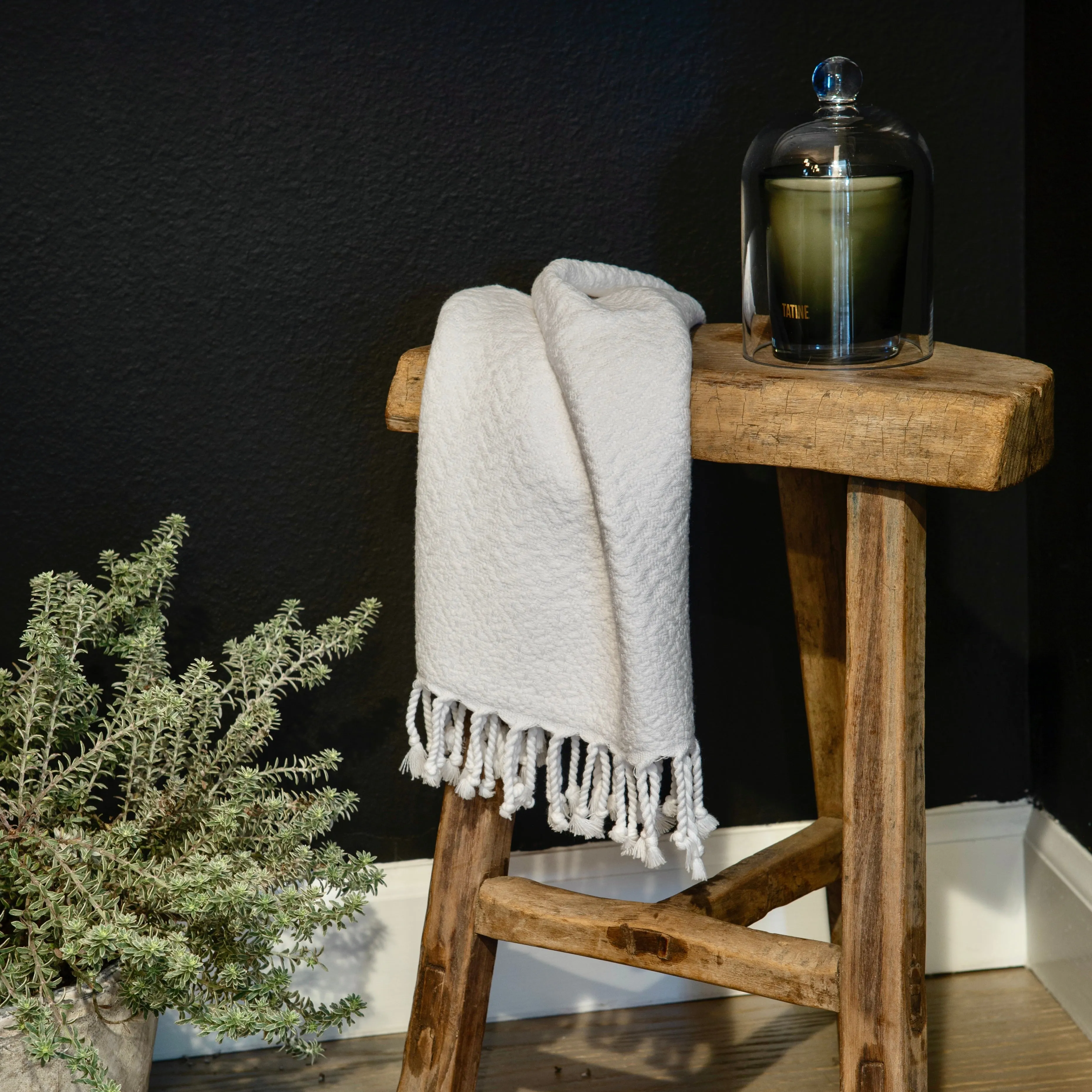 White Stonewashed Towels