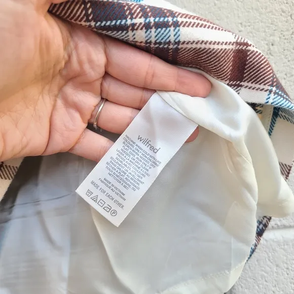 Wilfred Aritzia | Classic Plaid Mini Skirt in Conway Birch/Suave Grn Size 0