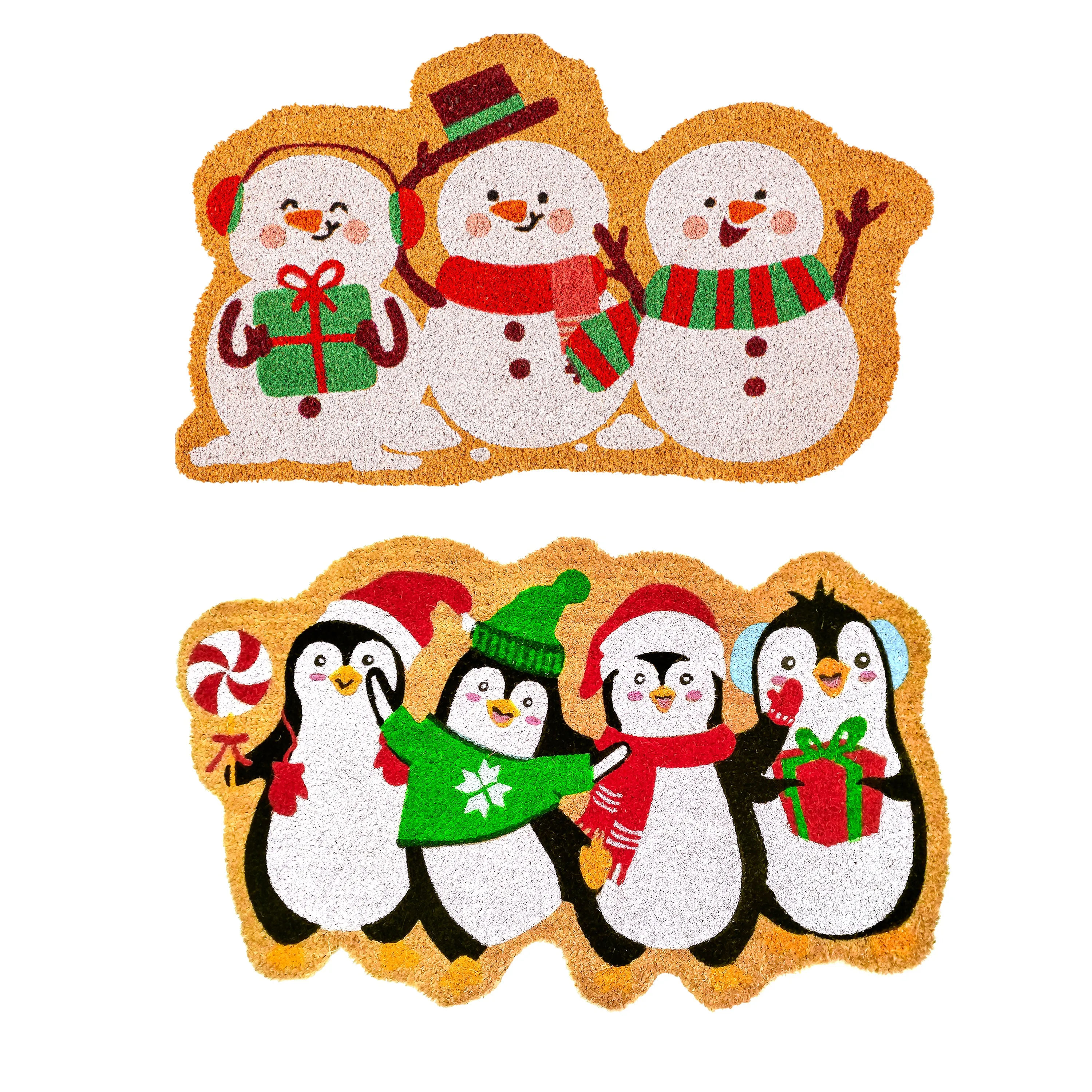 Winter Crew Shaped Coir Mat,2rm1404