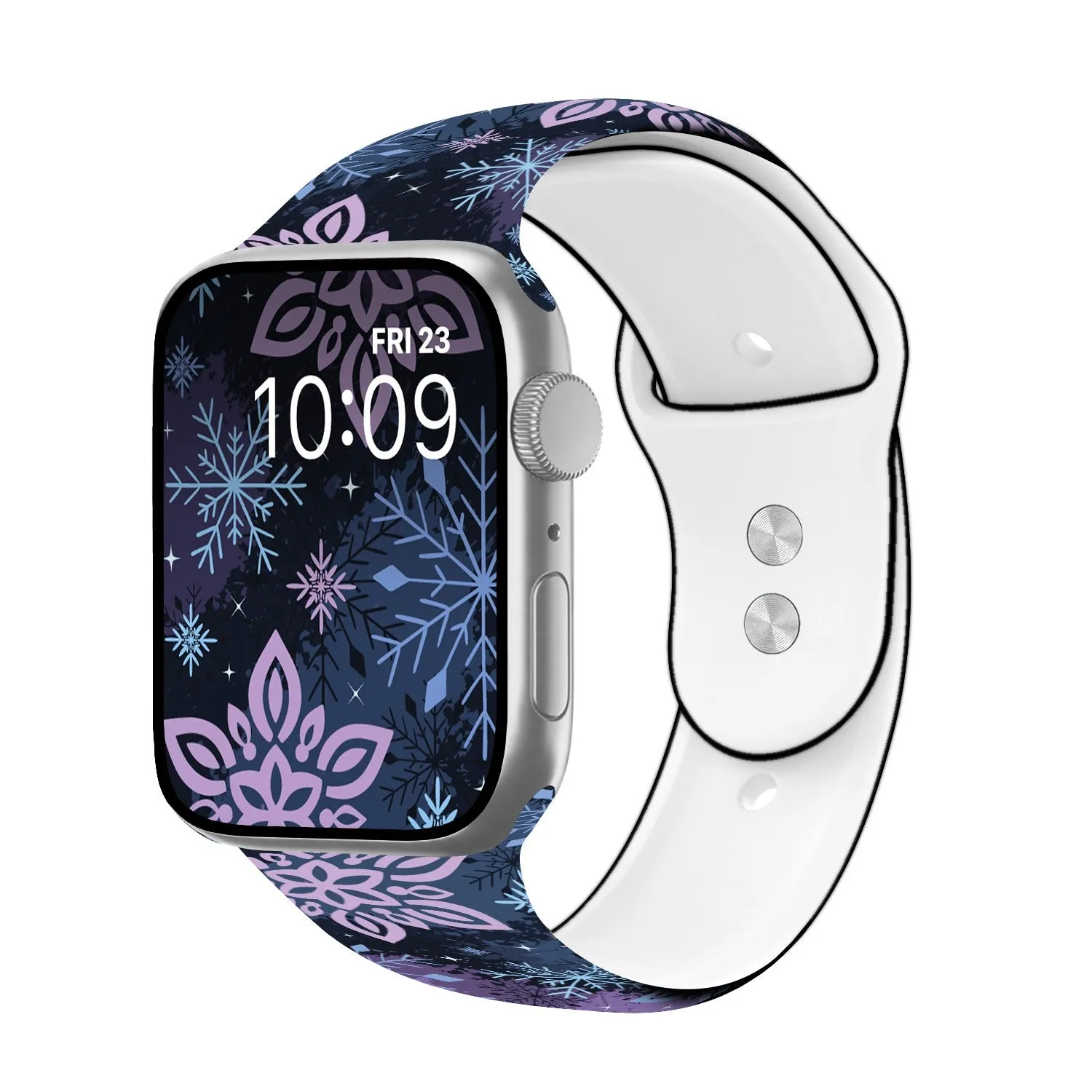 Winter Whimsy Print | Silicone Watch Band for Apple Watch ®   Watch Face Incl.