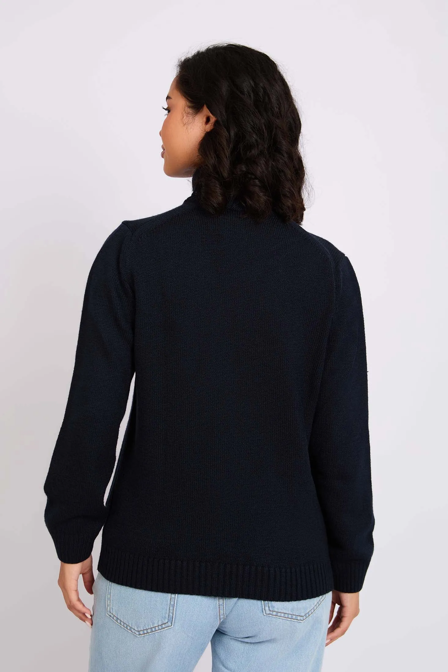 Women Pullover  Neck Regular Fit Navy