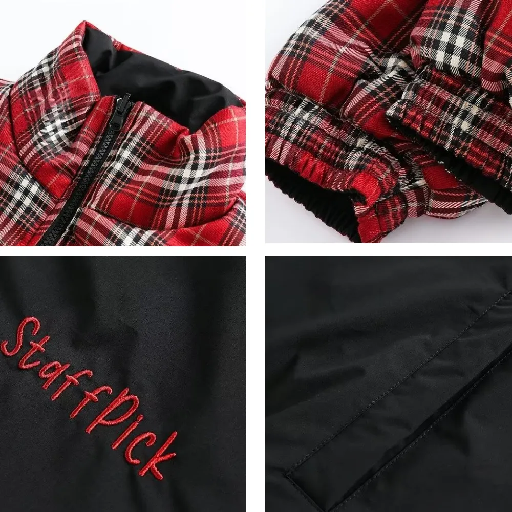 Women's American Contrast Plaid Coat