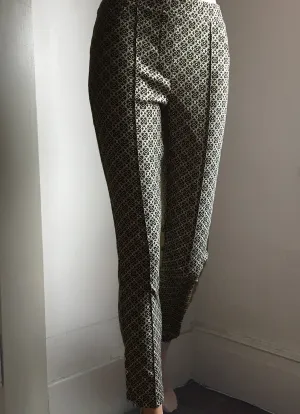 Women's Joseph Ribkoff | Slimming Pull On Pant | Black and Metallic Gold