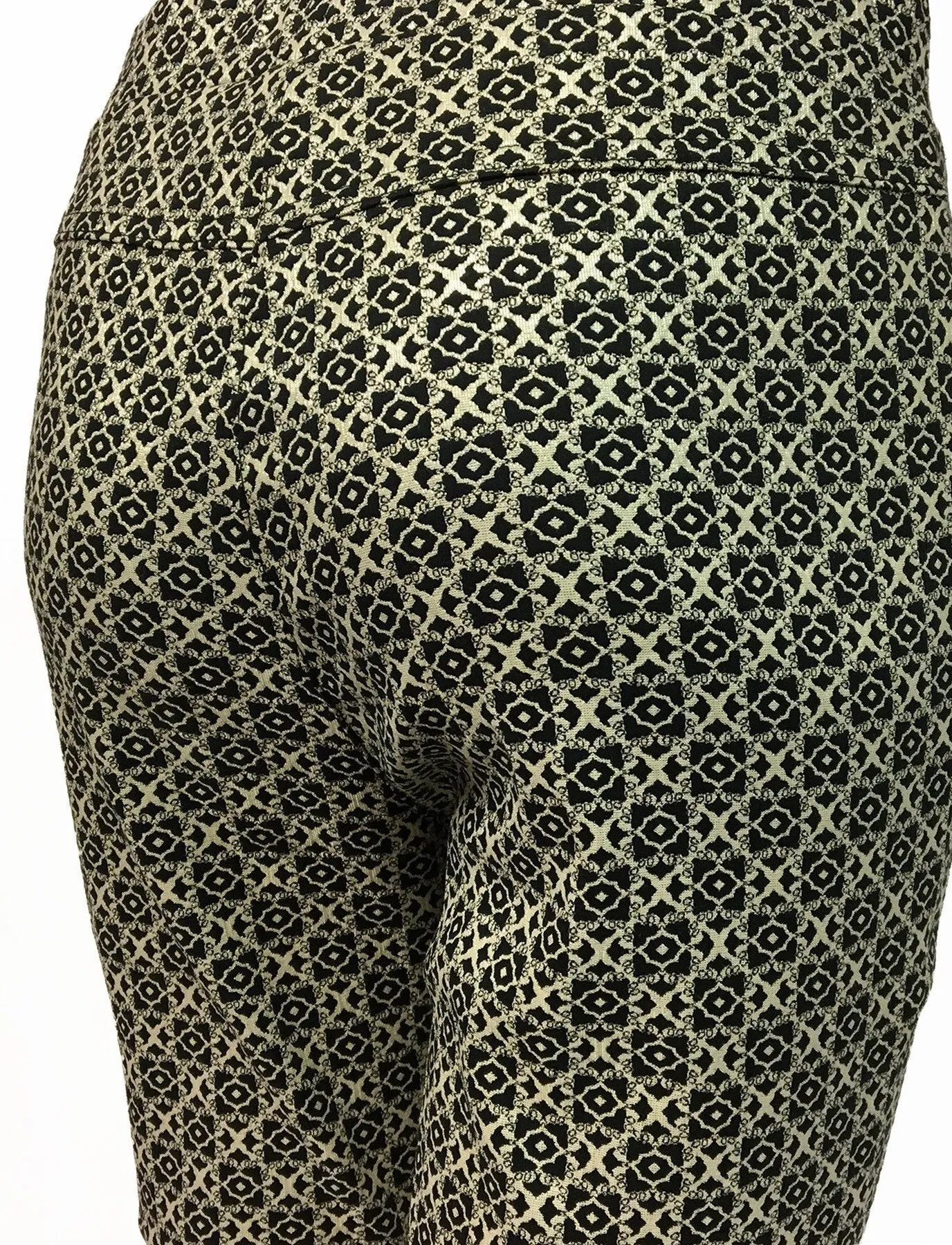 Women's Joseph Ribkoff | Slimming Pull On Pant | Black and Metallic Gold