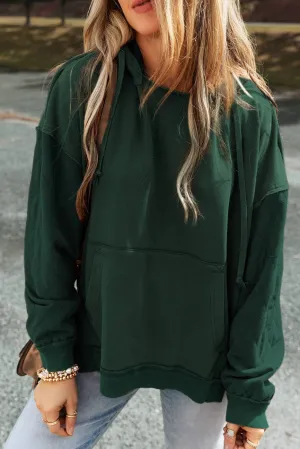 Women's Quilted Patchwork Exposed Seam Hoodie