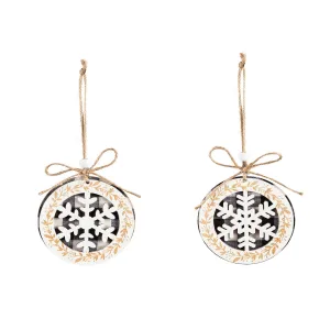 Wood Snowflake Ornament, 2 Asst,3otw232