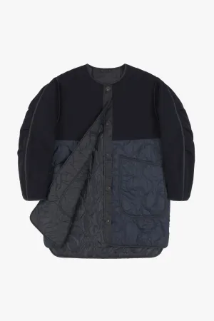 Wool Quilt Jacket - Navy / Black