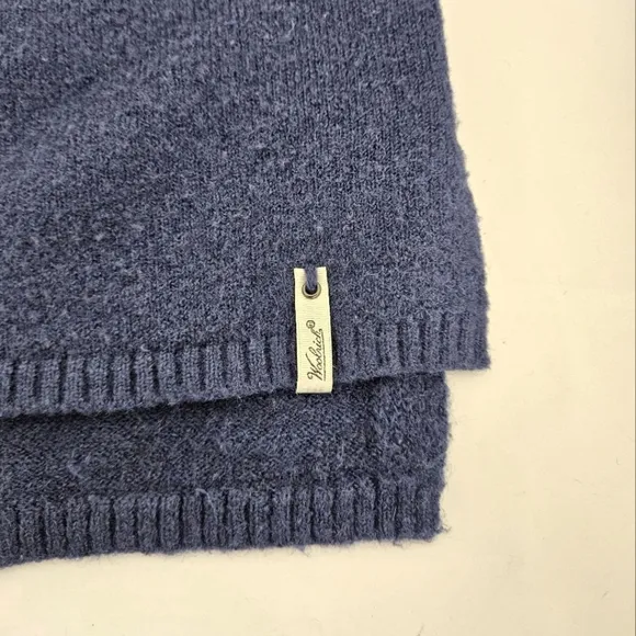 Woolrich Crewneck Hunting Dog Sweater in Blue and White Wool Blend Size Small