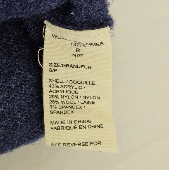 Woolrich Crewneck Hunting Dog Sweater in Blue and White Wool Blend Size Small