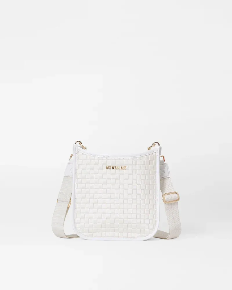 Woven Box Crossbody | Pearl Metallic