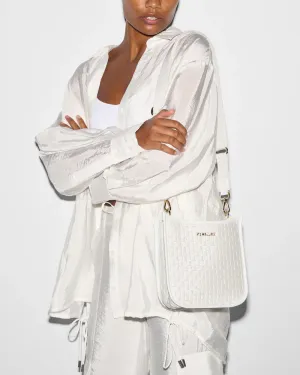 Woven Box Crossbody | Pearl Metallic