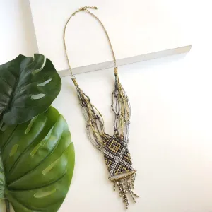 Woven Metallics Statement Necklace