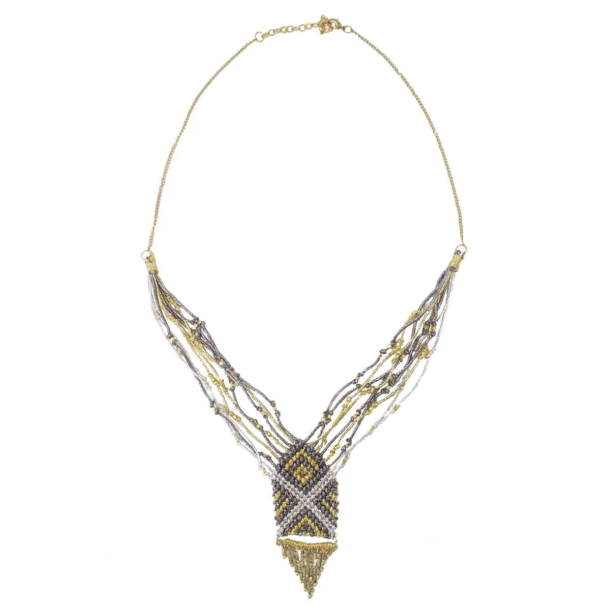 Woven Metallics Statement Necklace