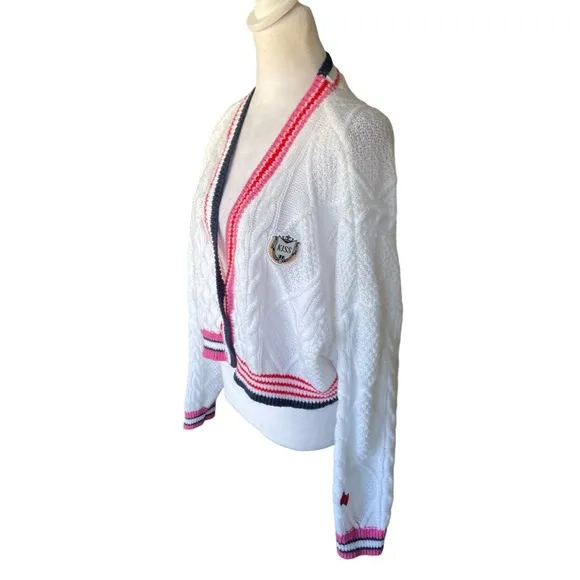 XO Kitty Hello Kitty Forever 21 Collab Cropped Knit Cardigan Size Mexium