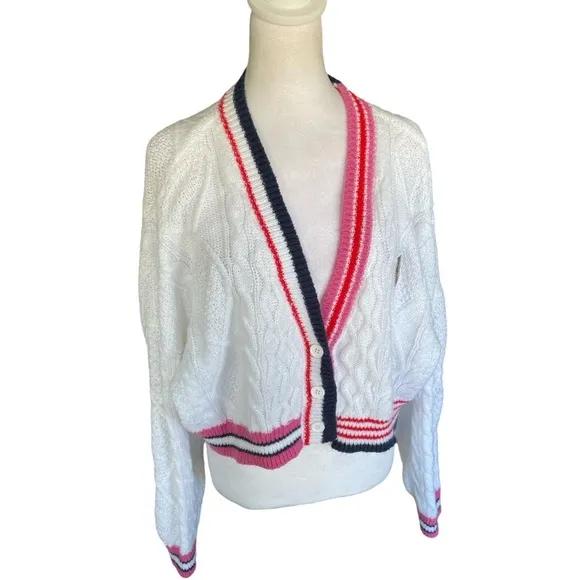 XO Kitty Hello Kitty Forever 21 Collab Cropped Knit Cardigan Size Mexium