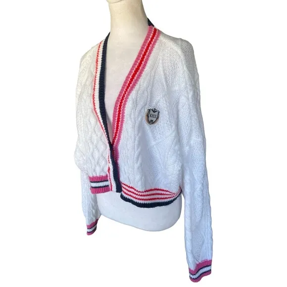 XO Kitty Hello Kitty Forever 21 Collab Cropped Knit Cardigan Size Mexium