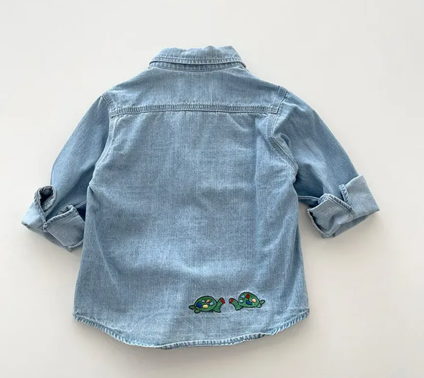 Zoo Animals Kid Light Wash Demin Shirt